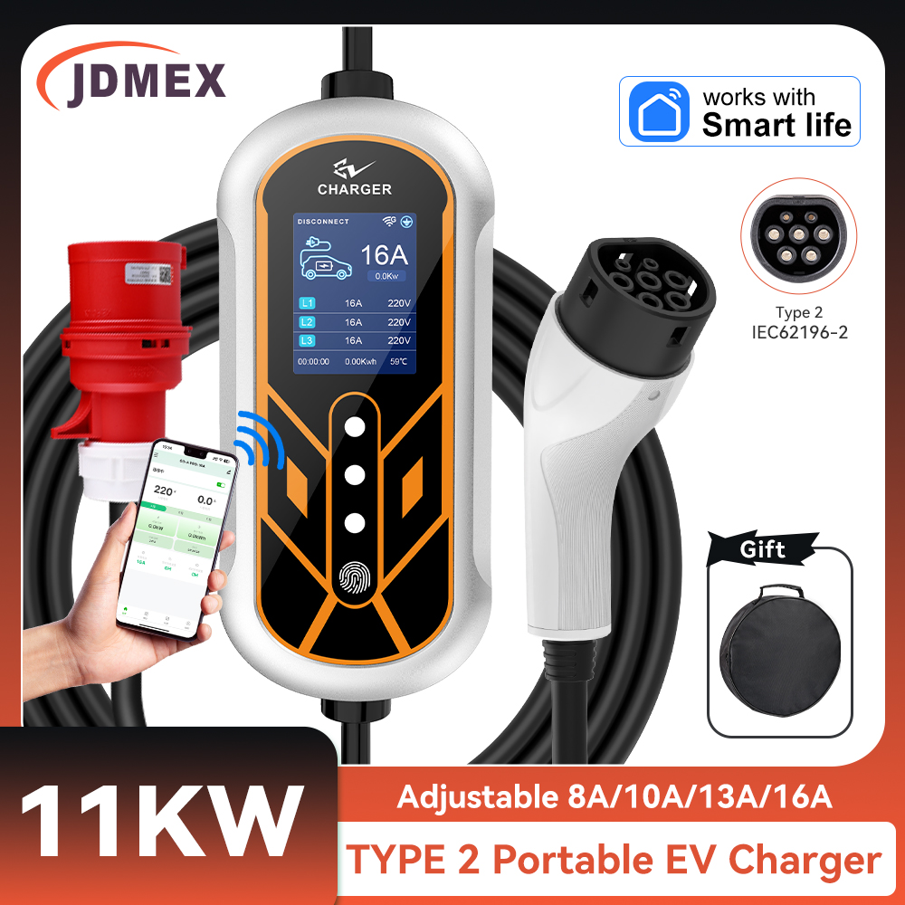 JDMEX 11KW Type2 EV Charger Po - Type 2 Portable Ev Charger 11Kw Cee 评论和价格